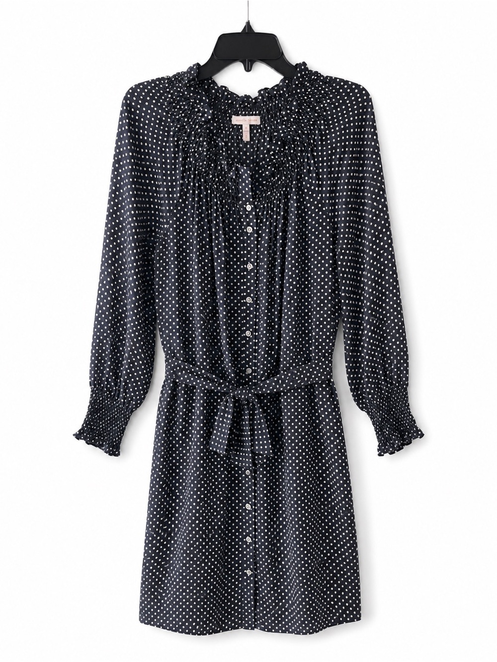 Rebecca Taylor Navy and White Polka Dot Blouse